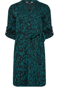 M&Co Womens M&Co Green Animal Print Tie Waist Tunic Dress