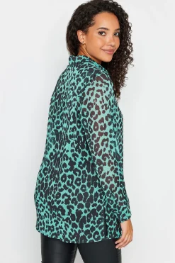 M&Co Womens M&Co Green Animal Print Longline Shirt