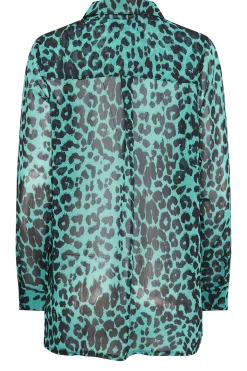 M&Co Womens M&Co Green Animal Print Longline Shirt