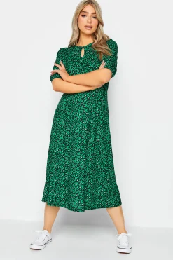 M&Co Womens M&Co Green Animal Print Dress