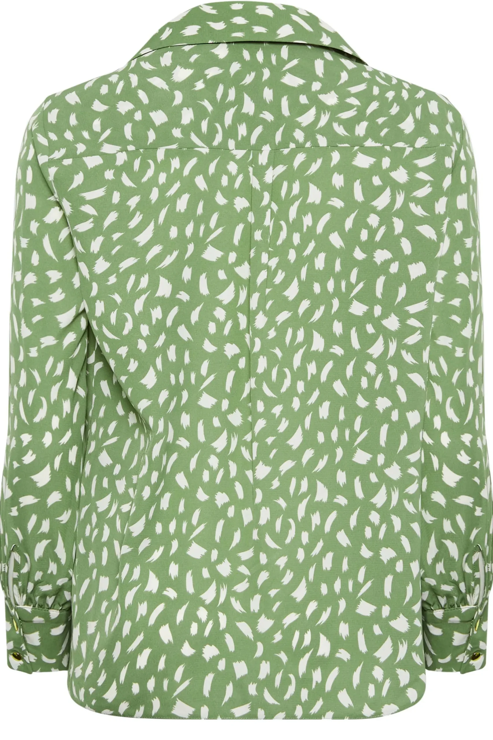 M&Co Womens M&Co Green Brush Stroke Print Half Placket Shirt