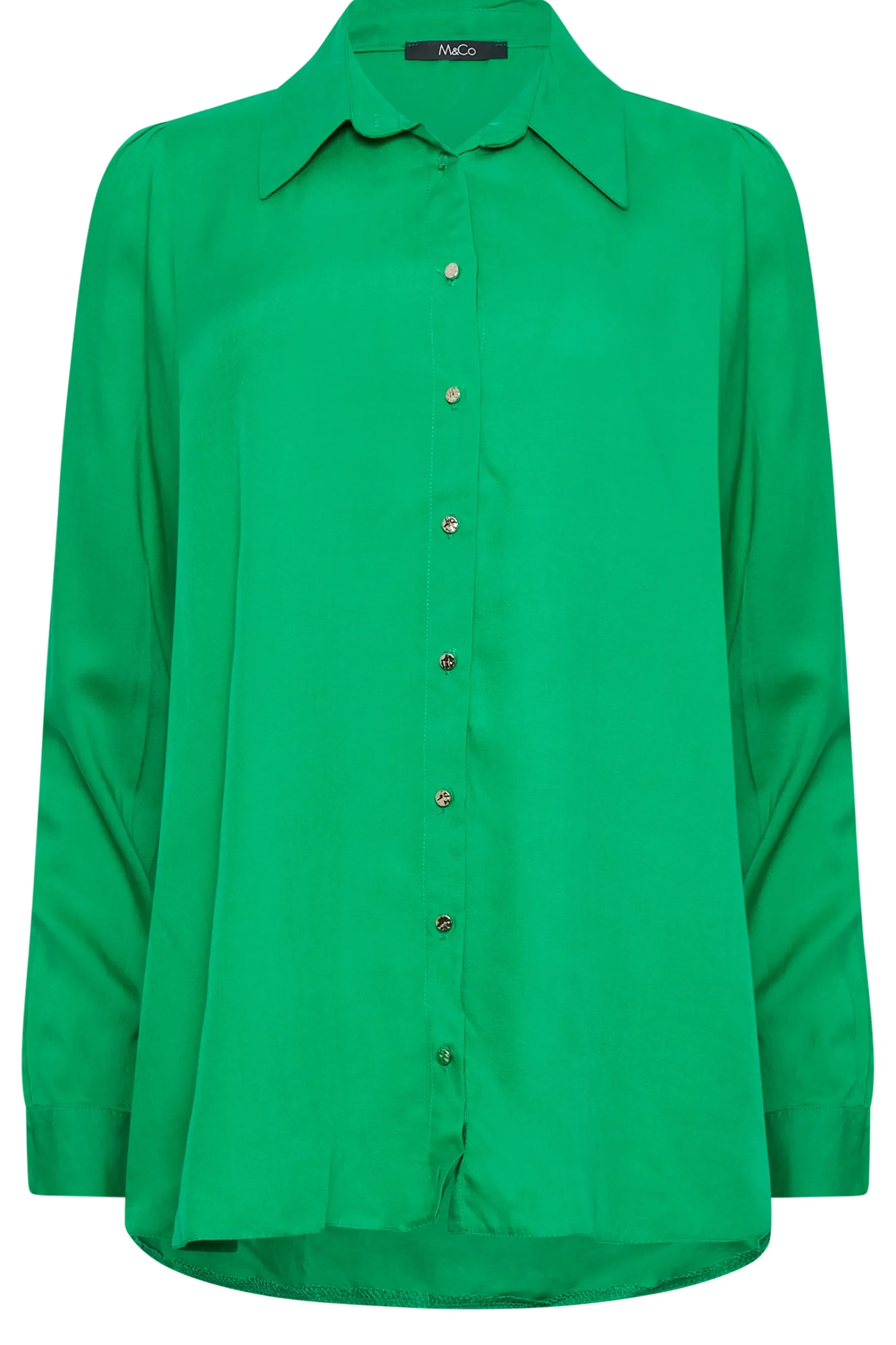M&Co Womens M&Co Green Button Through Tunic Shirt