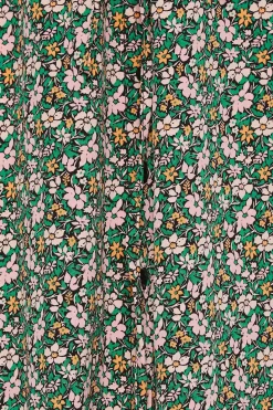 M&Co Womens M&Co Green Floral Print Midi Shirt Dress