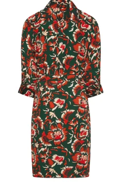 M&Co Womens M&Co Green Floral Print Tie Tunic Shirt Dress