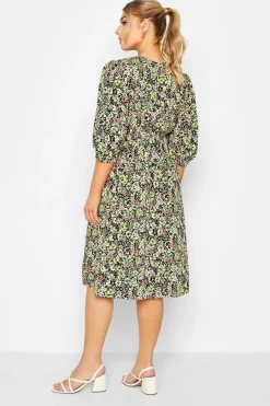 M&Co Womens M&Co Green Floral Print Midi Dress