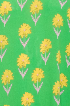 M&Co Womens M&Co Green Floral Print Long Sleeve Blouse