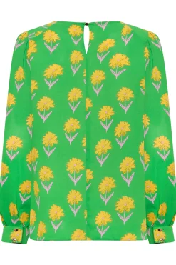 M&Co Womens M&Co Green Floral Print Long Sleeve Blouse