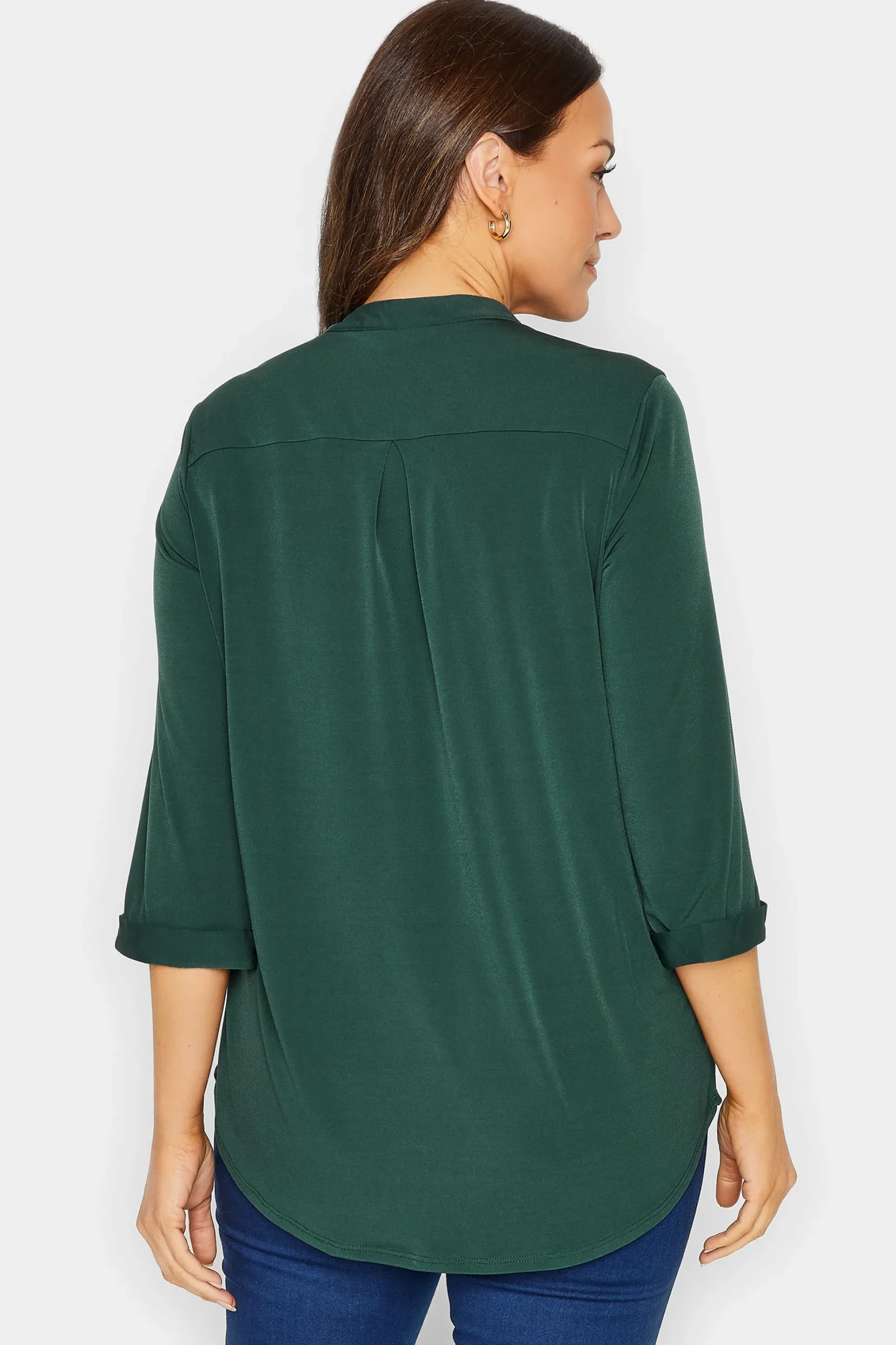 M&Co Womens M&Co Green Half Placket Jersey Shirt