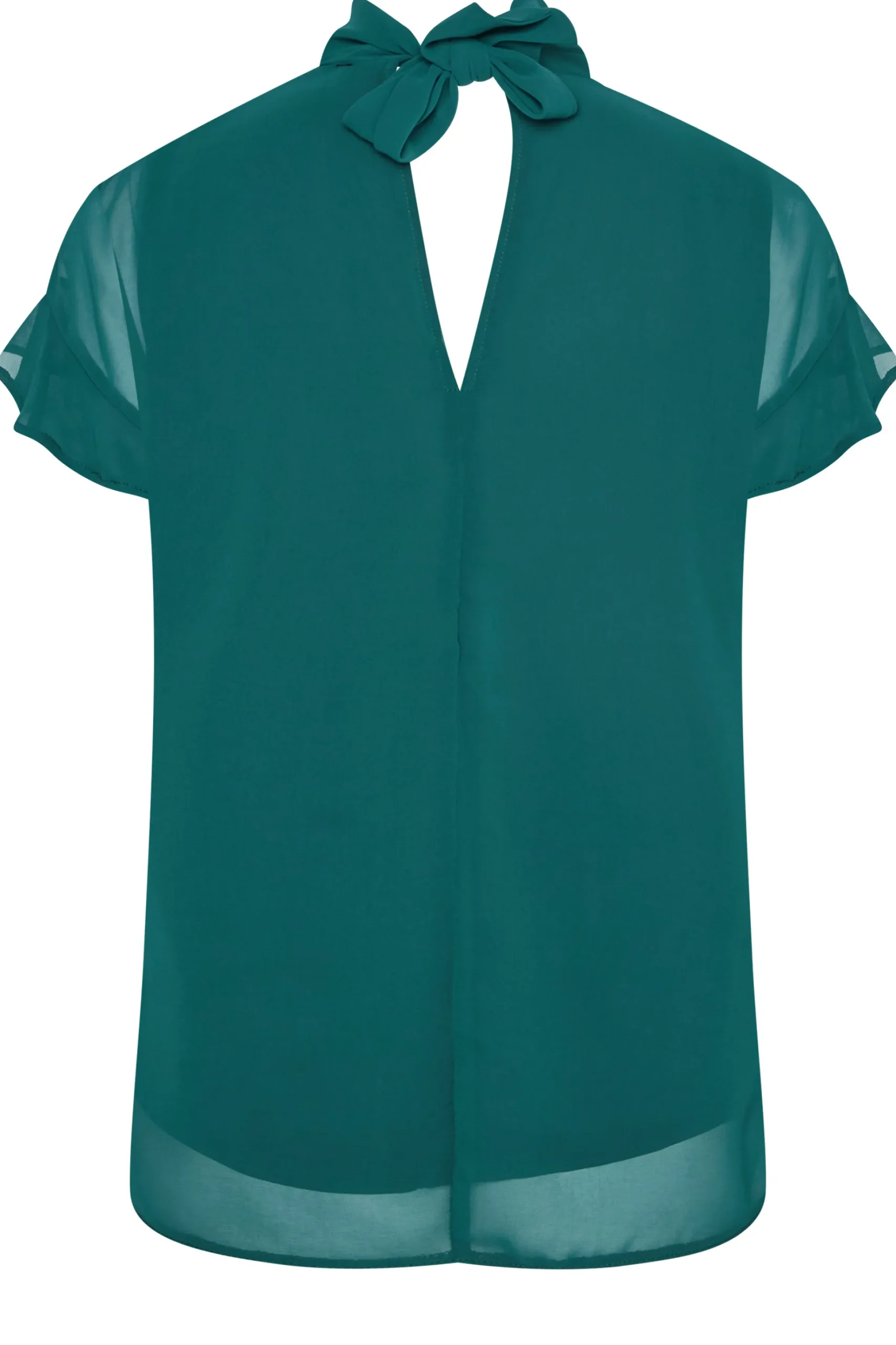 M&Co Womens M&Co Green High Neck Frill Sleeve Blouse