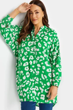M&Co Womens M&Co Green Leopard Print Blouse