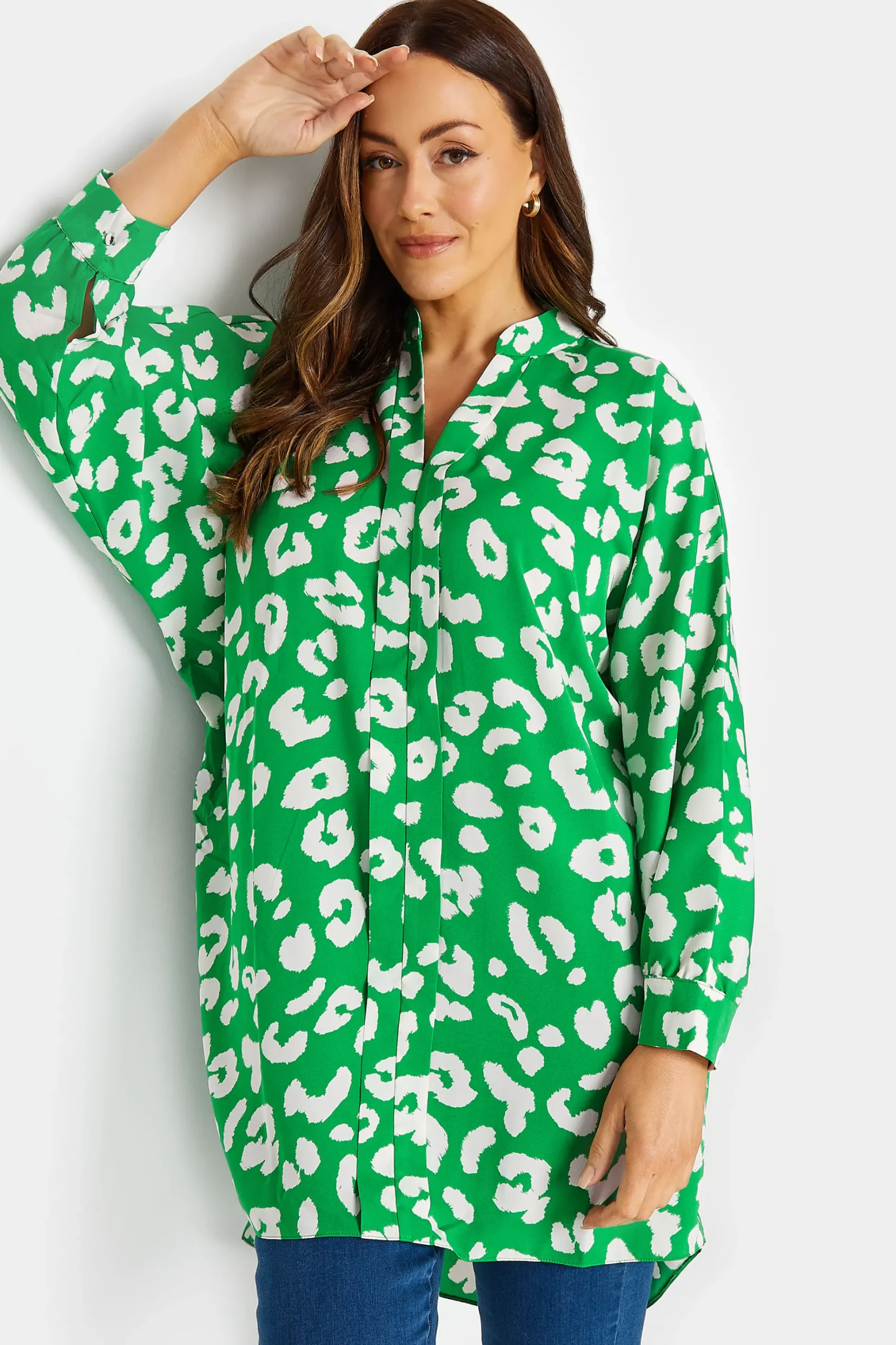 M&Co Womens M&Co Green Leopard Print Blouse
