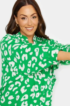 M&Co Womens M&Co Green Leopard Print Blouse