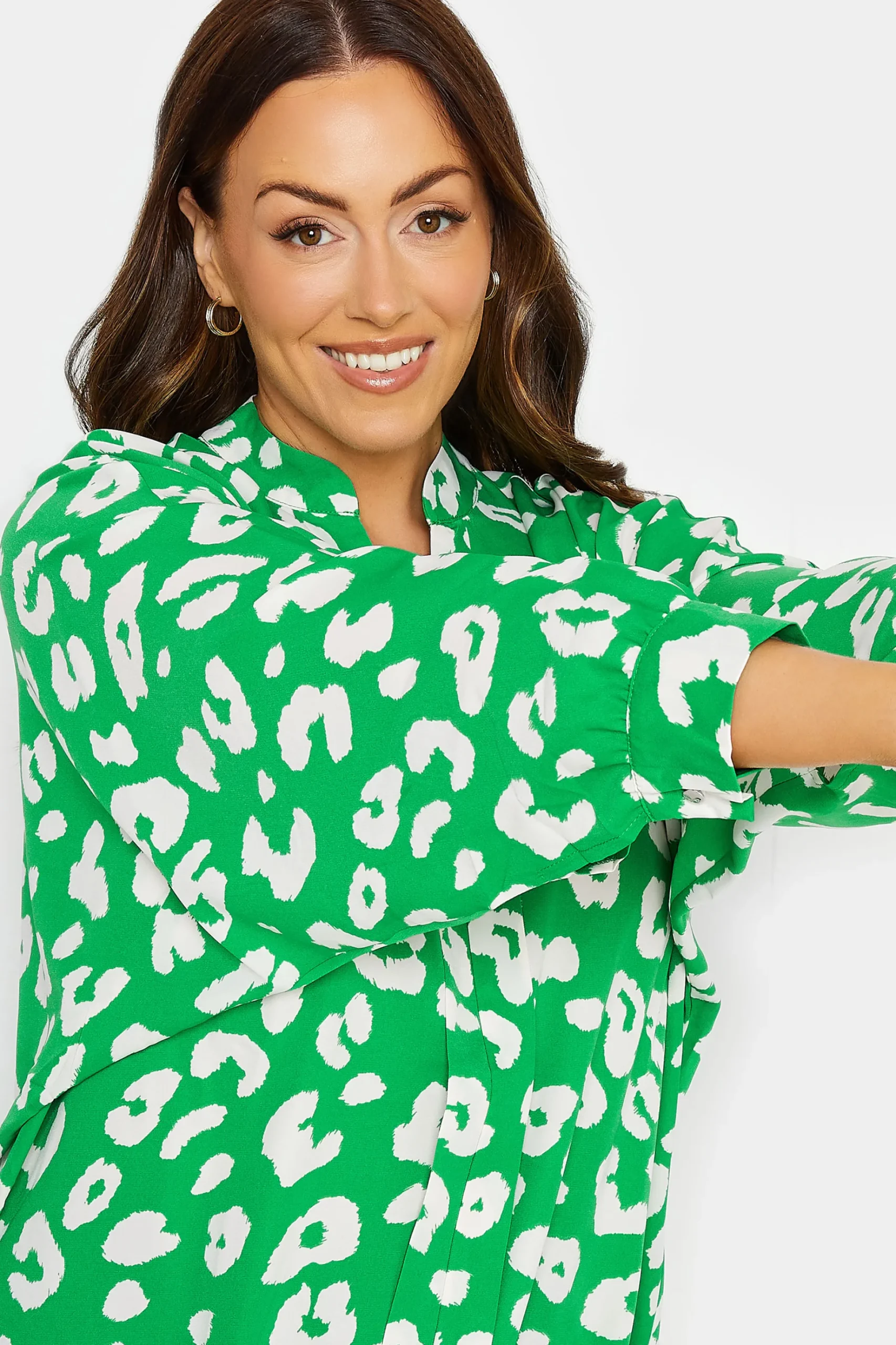 M&Co Womens M&Co Green Leopard Print Blouse
