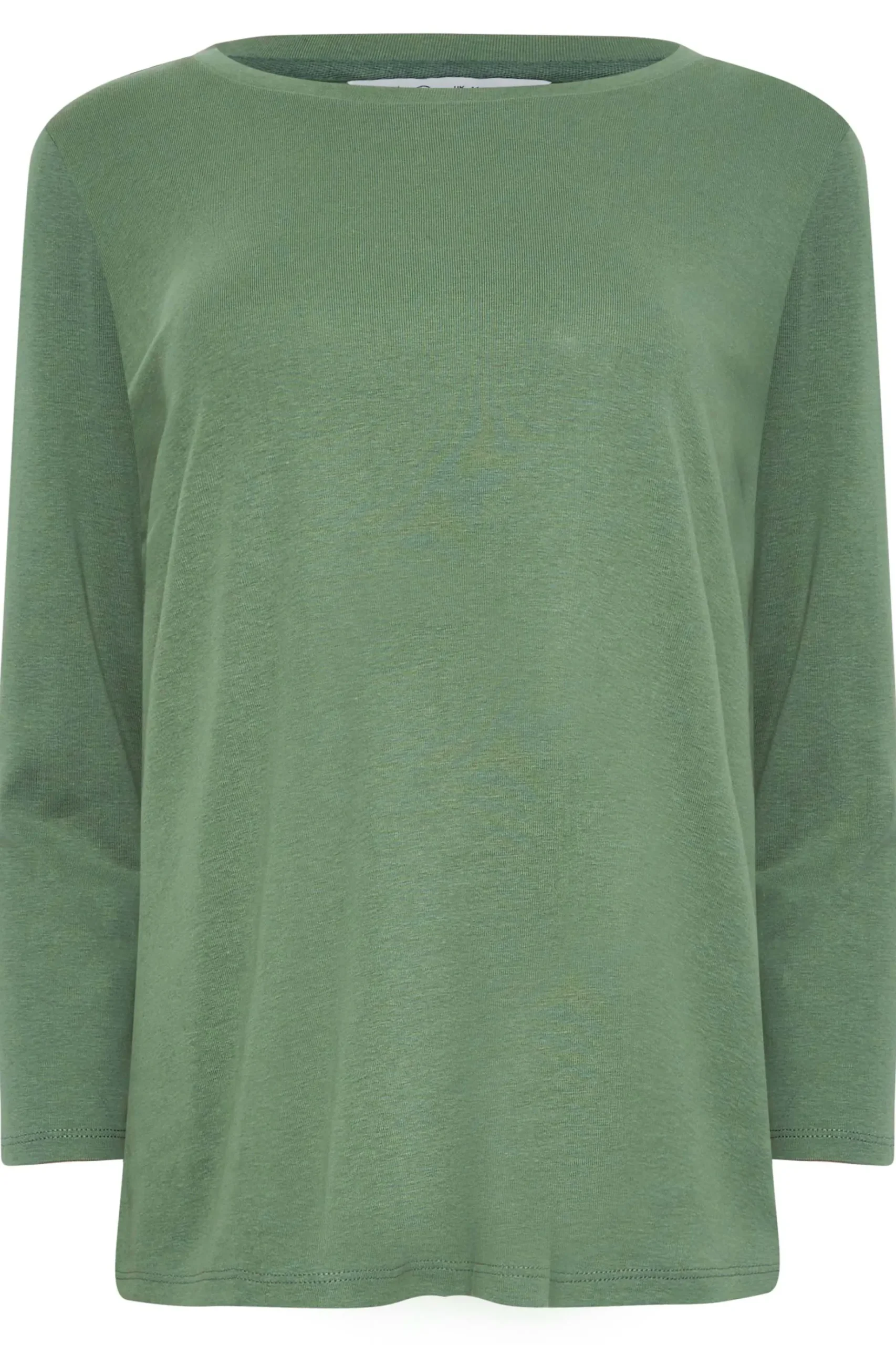 M&Co Womens M&Co Green Long Sleeve Cotton Blend Top