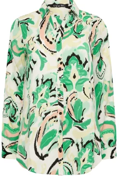 M&Co Womens M&Co Green Paisley Print Long Sleeve Shirt