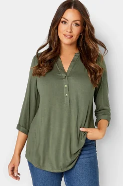M&Co Womens M&Co Green Placket Jersey Shirt