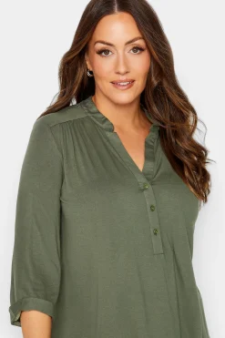 M&Co Womens M&Co Green Placket Jersey Shirt