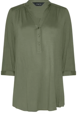 M&Co Womens M&Co Green Placket Jersey Shirt