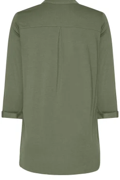 M&Co Womens M&Co Green Placket Jersey Shirt