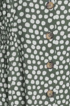 M&Co Womens M&Co Green Polka Dot Button Through Dress