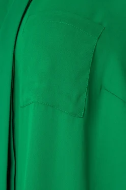 M&Co Womens M&Co Green Satin Contrast Panel Shirt