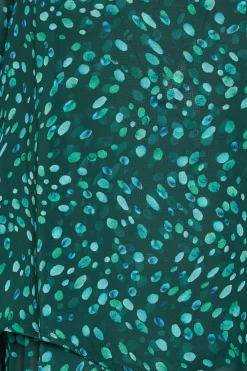 M&Co Womens M&Co Green Spot Print Wrap Blouse