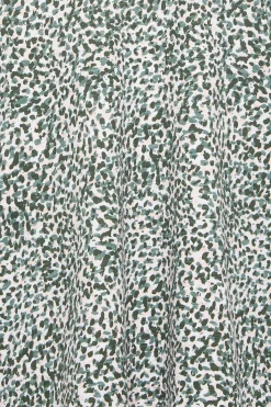 M&Co Womens M&Co Green Spot Print Collared Long Sleeve Cotton Top