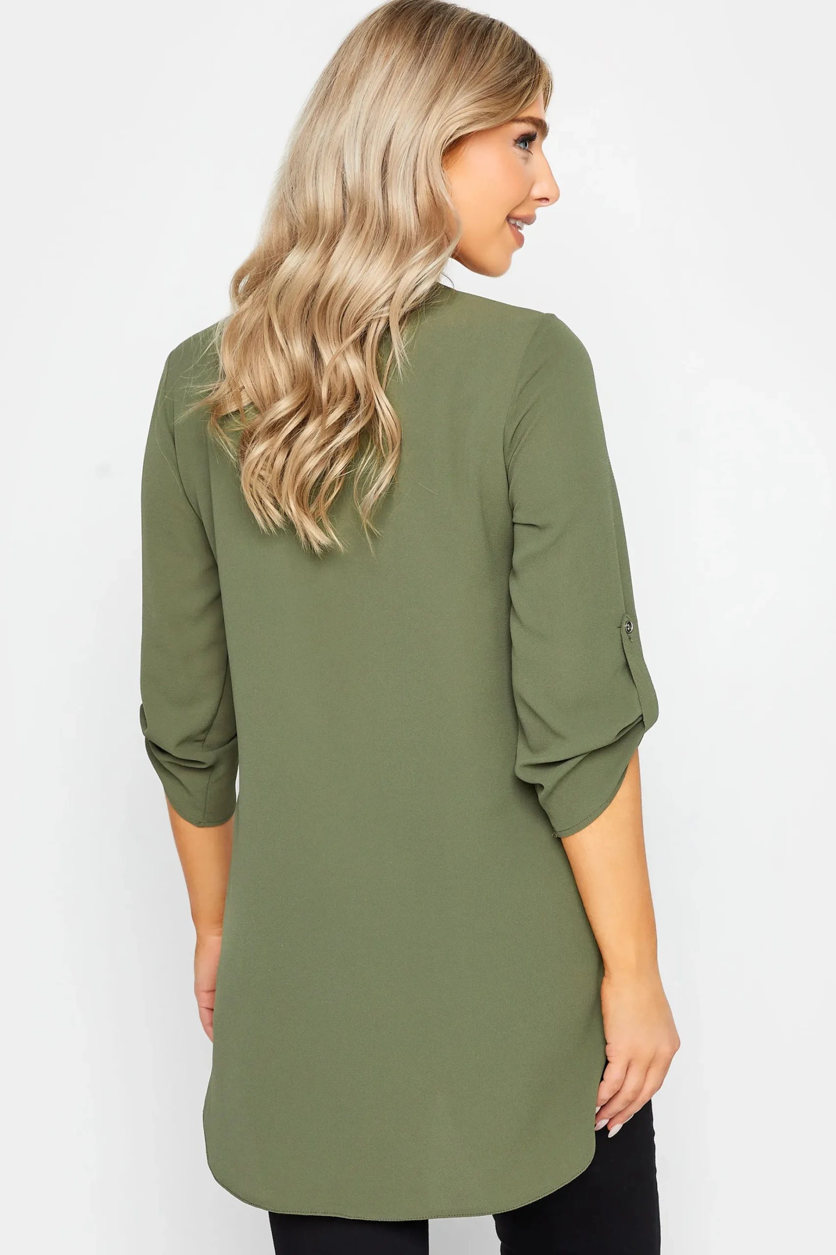 M&Co Womens M&Co Green Statement Button Tab Sleeve Shirt