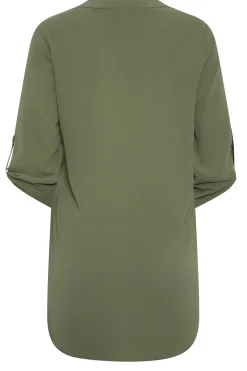 M&Co Womens M&Co Green Statement Button Tab Sleeve Shirt