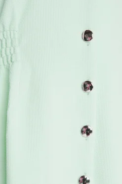 M&Co Womens M&Co Green Textured Button Through Dress