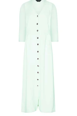 M&Co Womens M&Co Green Textured Button Through Dress