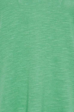 M&Co Womens M&Co Green V-Neck Long Sleeve Cotton T-Shirt
