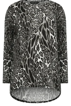 M&Co Womens M&Co Grey Animal Print Jumper