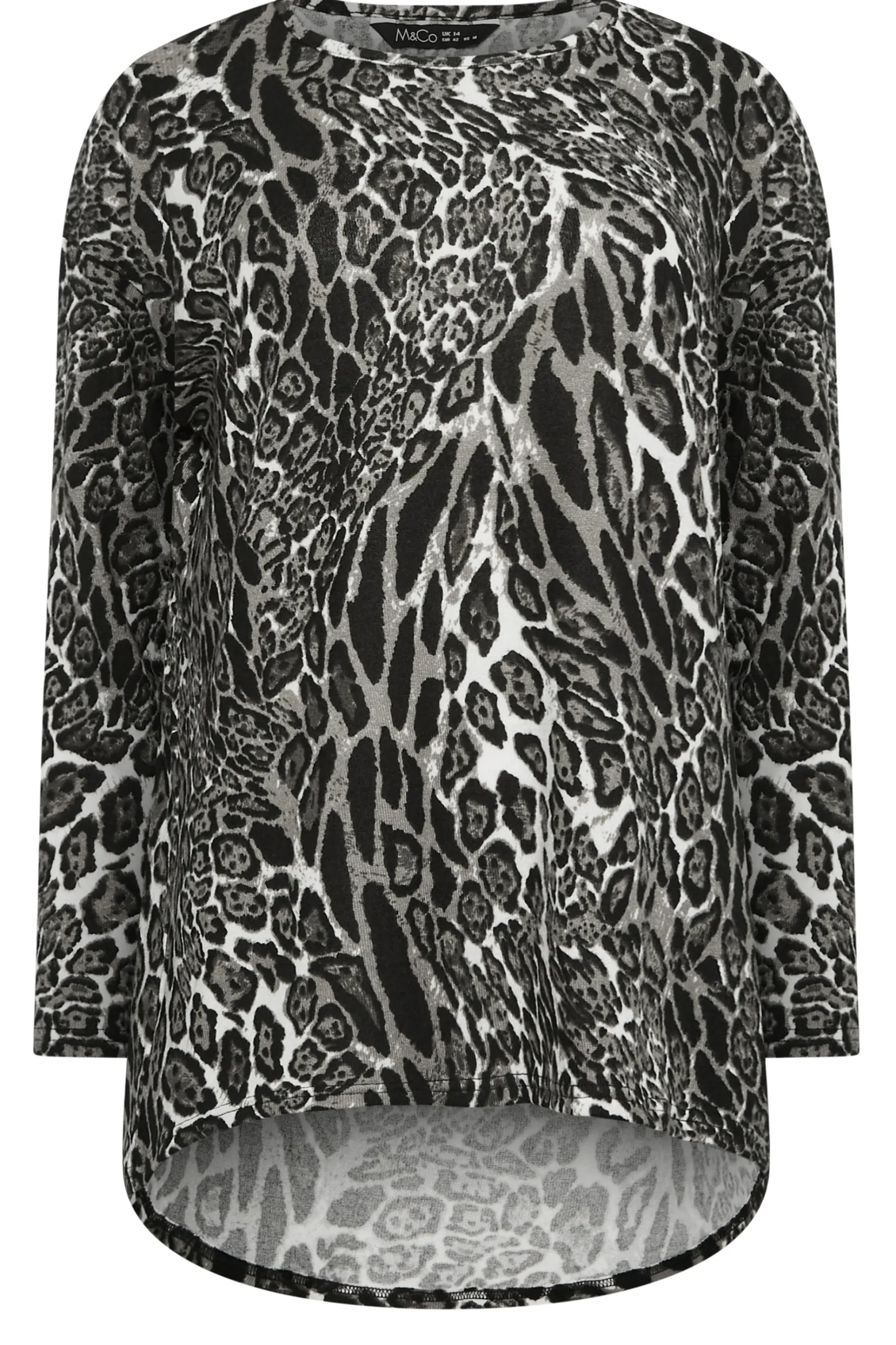M&Co Womens M&Co Grey Animal Print Jumper