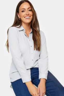 M&Co Womens M&Co Grey Button Through Tunic Shirt