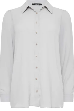 M&Co Womens M&Co Grey Button Through Tunic Shirt