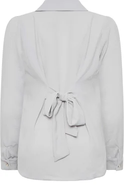 M&Co Womens M&Co Grey Button Through Tunic Shirt