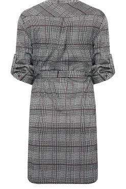 M&Co Womens M&Co Grey Check Tie Waist Tunic Dress