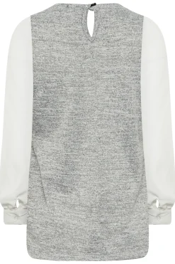 M&Co Womens M&Co Grey Contrast Long Sleeve Top