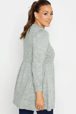 M&Co Womens M&Co Grey Soft Touch Smock Top