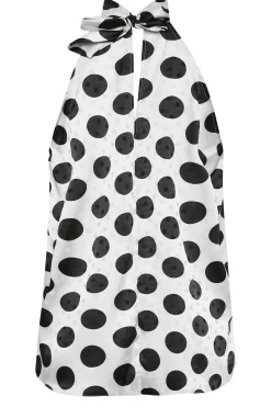 M&Co Womens M&Co Grey Spot Print Halterneck Blouse