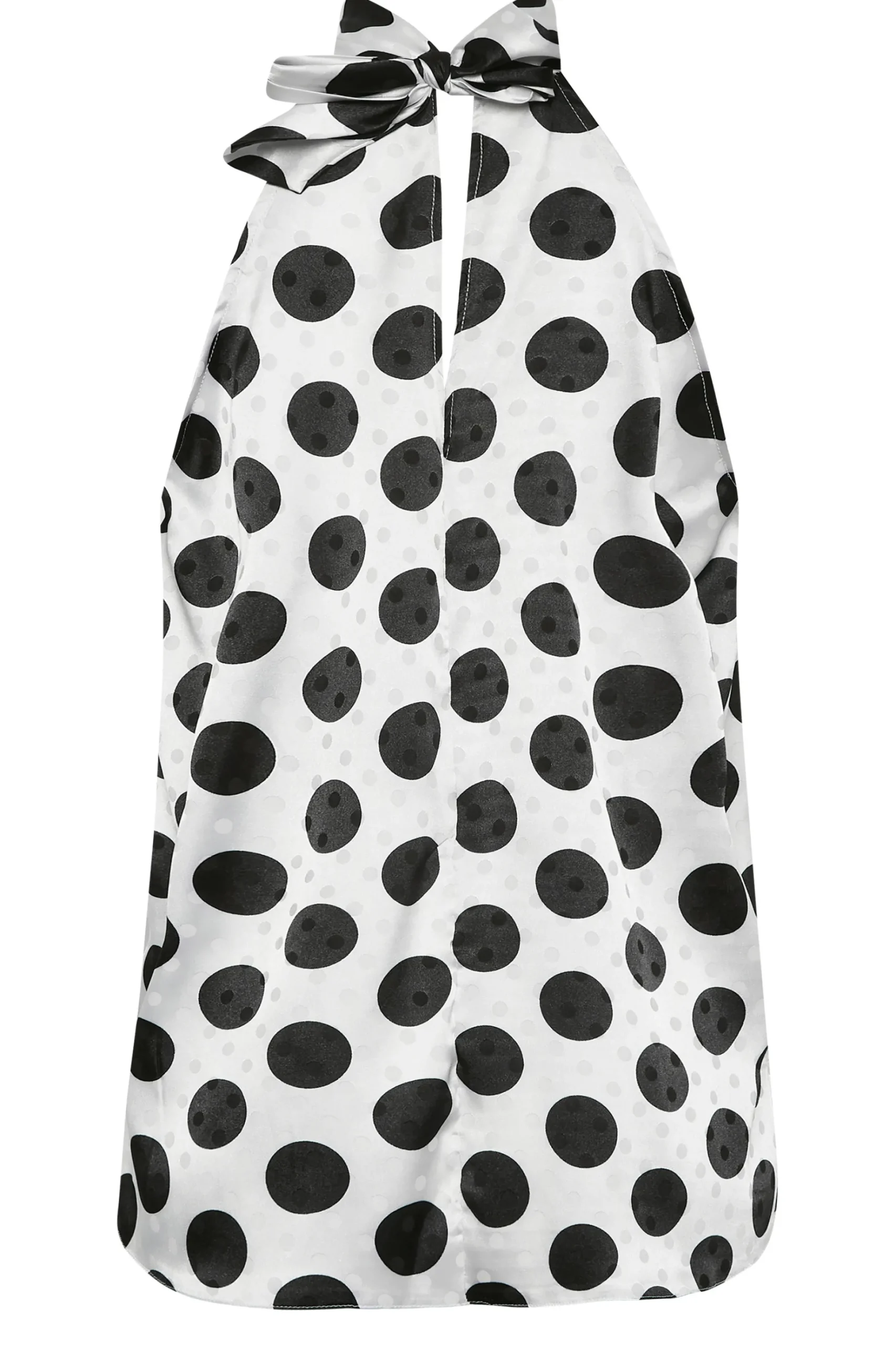 M&Co Womens M&Co Grey Spot Print Halterneck Blouse