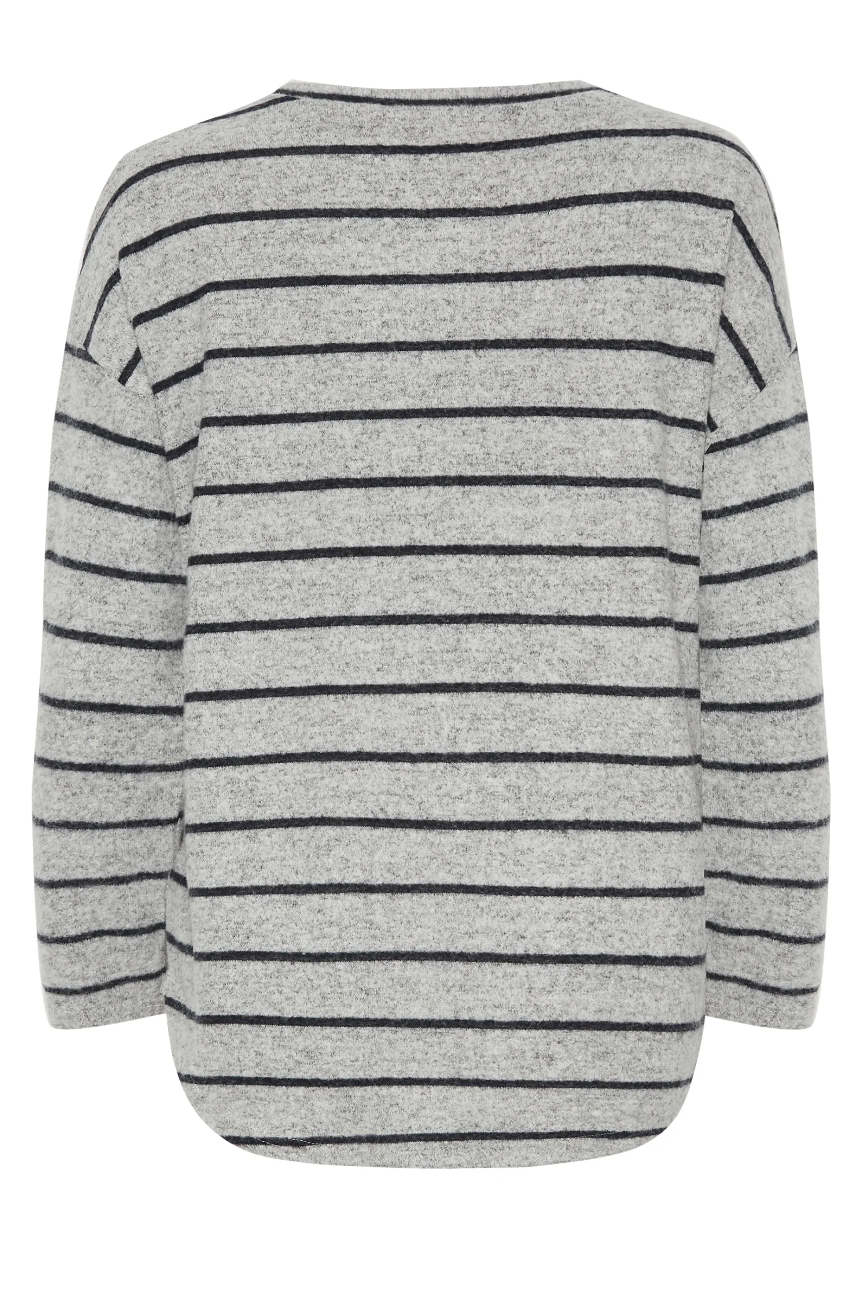 M&Co Womens M&Co Grey Stripe Jumper