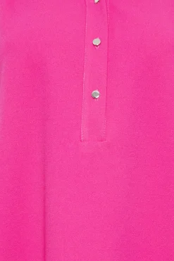 M&Co Womens M&Co Hot Pink Half Placket Jersey Shirt