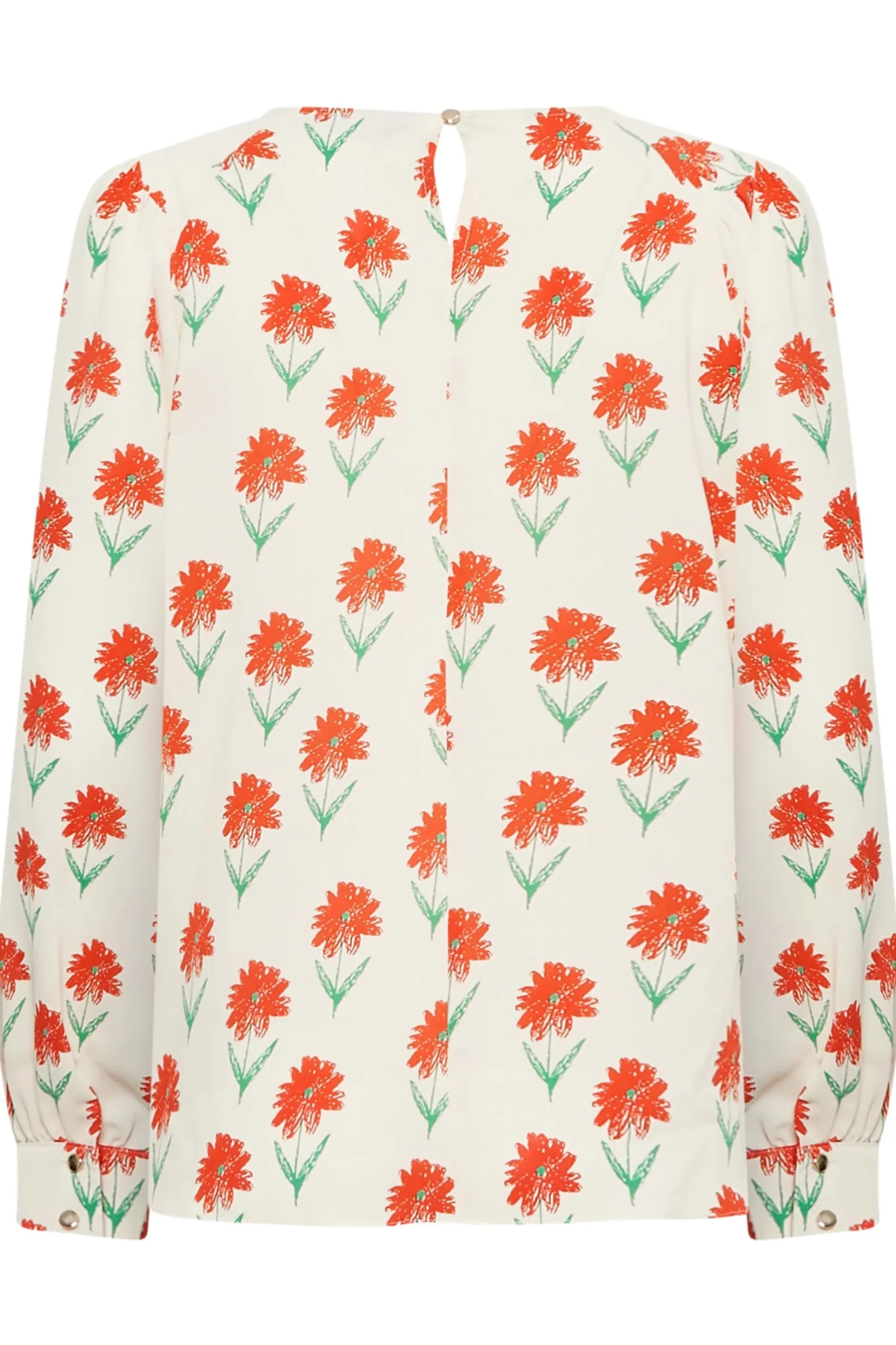 M&Co Womens M&Co Ivory White Floral Print Long Sleeve Blouse