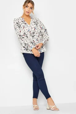 M&Co Womens M&Co Ivory White Paisley Print Blouse