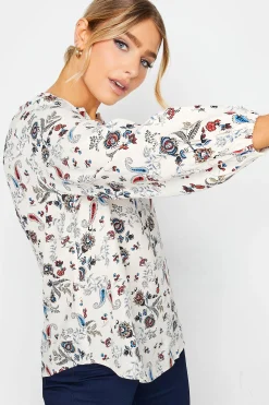 M&Co Womens M&Co Ivory White Paisley Print Blouse