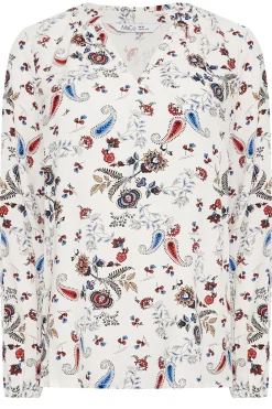 M&Co Womens M&Co Ivory White Paisley Print Blouse