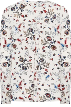 M&Co Womens M&Co Ivory White Paisley Print Blouse