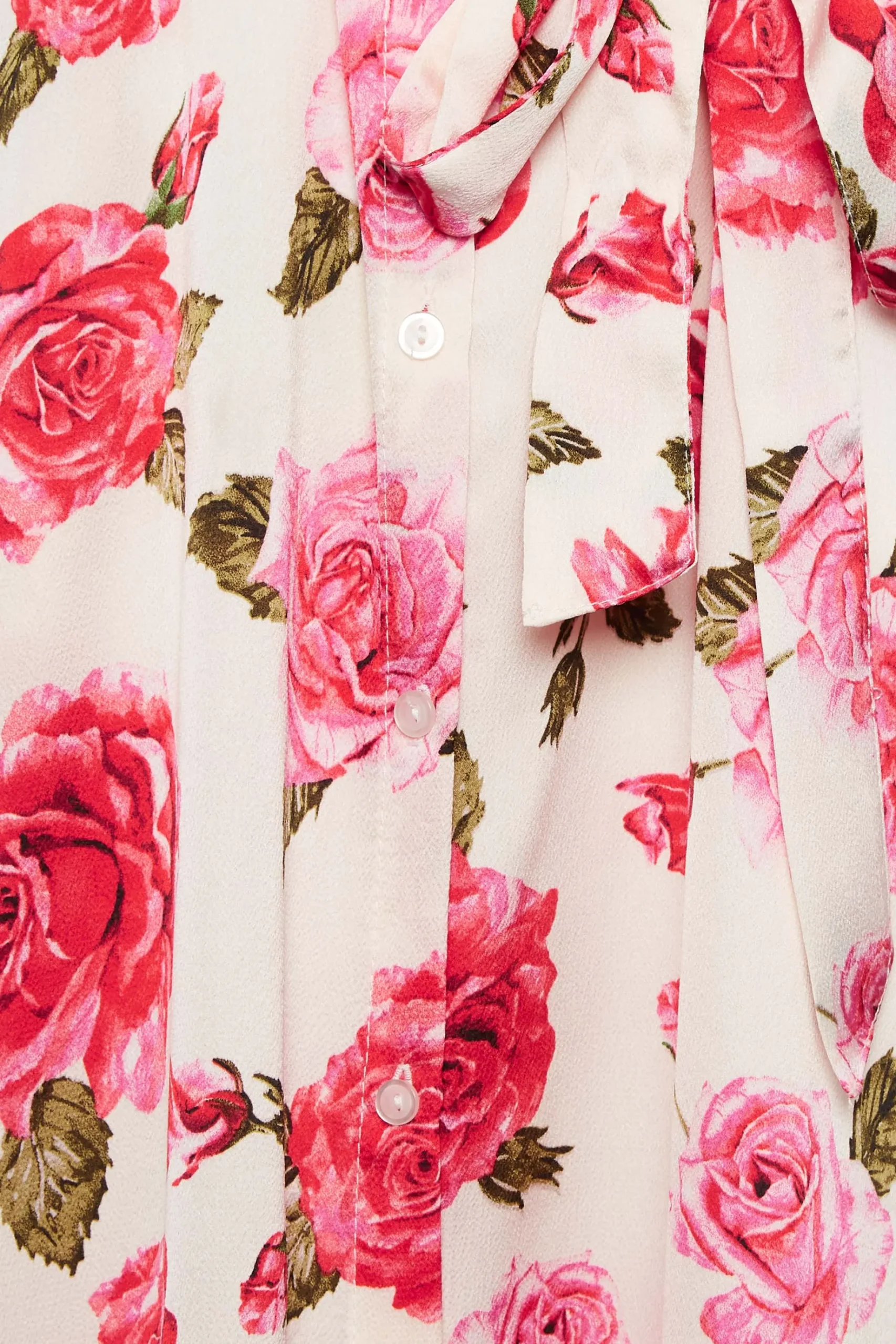 M&Co Womens M&Co Ivory White Rose Print Tie Waist Shirt Dress